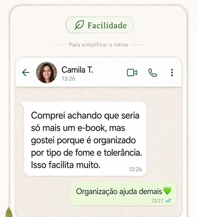 Depoimento de Camila sobre praticidade
