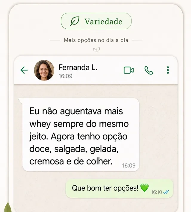Depoimento de Fernanda sobre variedade