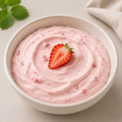 Mousse de morango com skyr