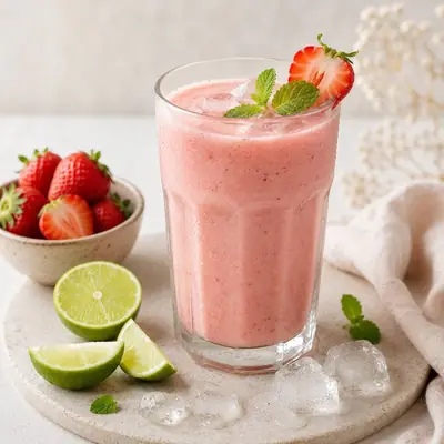Smoothie de morango com limão