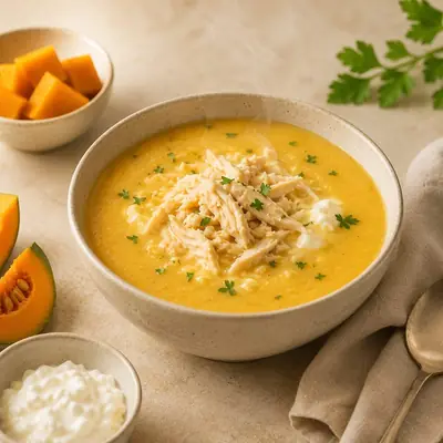 Sopa creme de frango com abóbora
